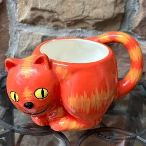 Vintage Nestle's Carnation Coffee Mate Orange Grinning Cat Ceramic Mug 18oz
